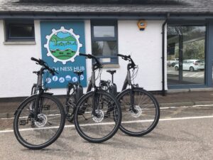 E-bikes outside Loch Ness Hub
