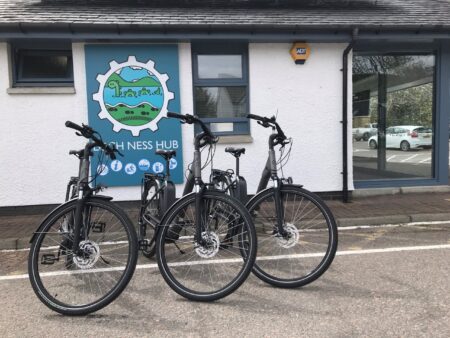 E-bikes outside Loch Ness Hub