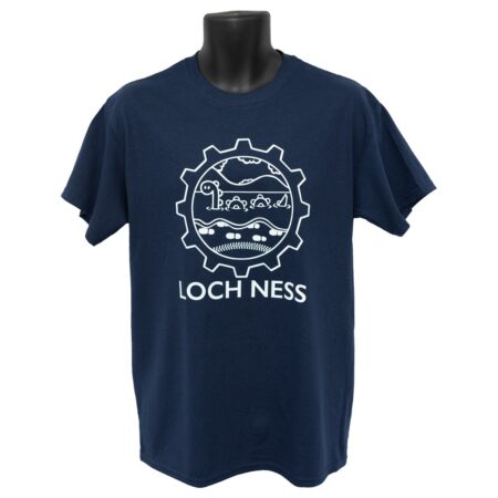 Navy Blue Adults T-shirt with Loch Ness and logo printed on the front